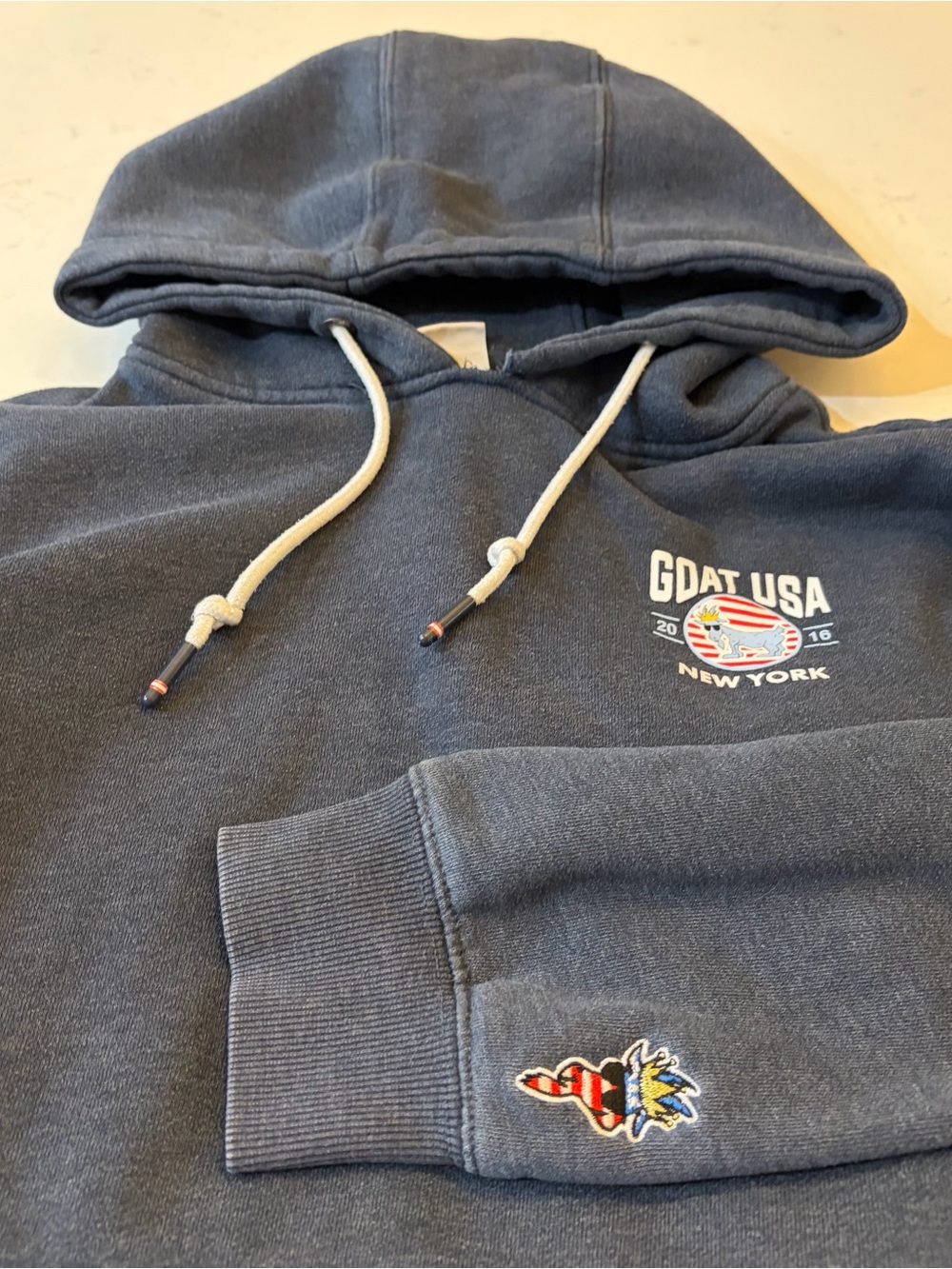 GOAT USA Hoodie 2016 New York USA Size Small 60% Cotton 40% Polyester Blue 🐐